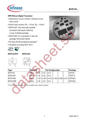 BCR 133 B6327 datasheet  